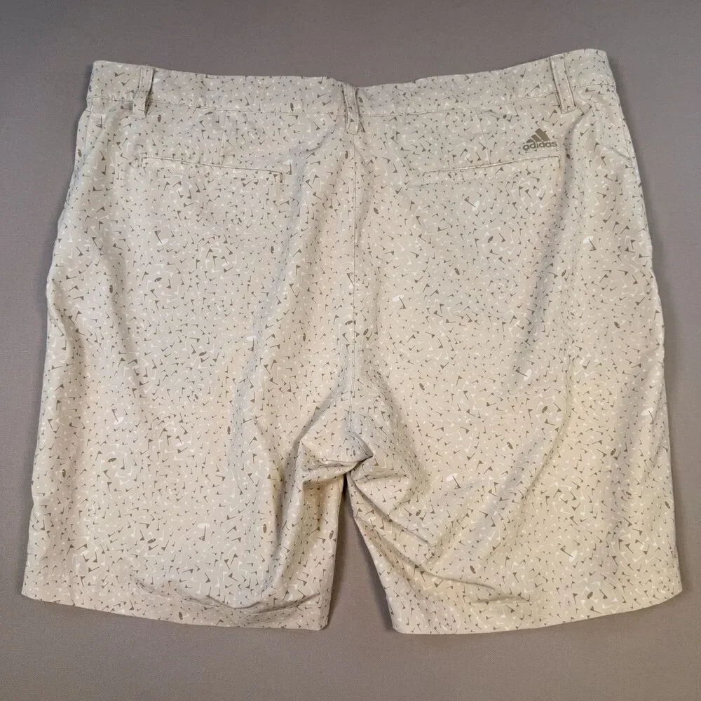 Adidas Ultimate 365 Golf Flag All Over Print Shorts Tan Size 40 Men's Athletic